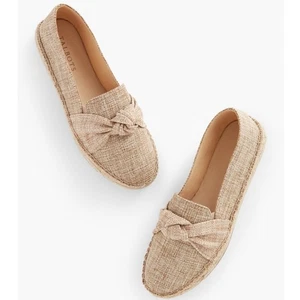 Talbots Izzy Knoten Schleife Leinen Espadrille flache Schuhe Gr. 10 neu ohne Etikett neuwertig - Bild 1 von 9