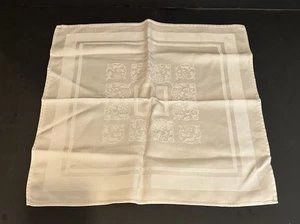 Vintage Damask Set 6 Ivory Large Dinner Napkins  Reindeer Stag 19” Fine - Picture 1 of 7