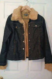 De Colección Y2K StreetCode Denim Vaquero Chaqueta Corta Desprendimiento Piel de Conejo Ribete Edredón Forro S - Imagen 1 de 11
