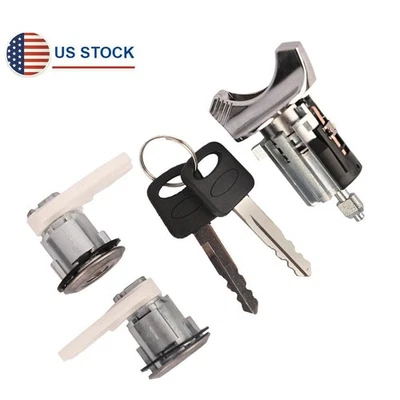 Ignition Key Switch Door Lock Cylinder Set For Ford Bronco E F Series 1992-1995 - Image 1 of 4