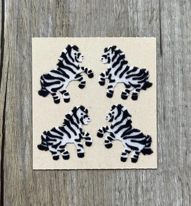 🦓Sandylion Stickerabschnitt - 1989 - Zebra - Brown Back -  Fuzzy🦓 - Bild 1 von 1