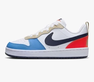 Nike Size 6Y Court Borough Low Recraft (PS) DV5456 -124 White Blue Crimson NEW - Picture 1 of 10