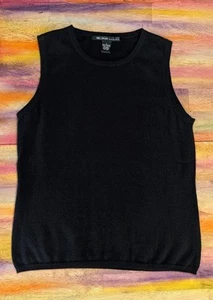 ⭐Mc Duff Damen Pullover 100% KASCHMIR Ärmellos Trägertop Shirt Rundhals Schwarz L - Bild 1 von 4