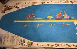 Daisy Kingdom Elinor Peace Bailey türkis Bügelbrettbezug Schnitt Nähpanel 5’ x 2’ - Bild 1 von 4