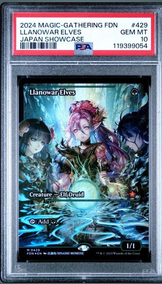Llanowar Elves (Showcase) Foundations Foil PSA 10 Anime Art - Image 1 of 1