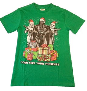Mens Star Wars "I Can Feel Your Presents" Christmas T-shirt SZ MEDIUM Vader NWT - Picture 1 of 6