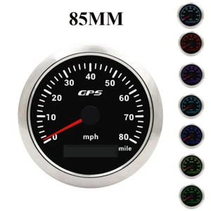 Universal 85mm Digital GPS Speedometer Odometer Gauge 0-80MPH For Car Boat Truck - Picture 1 of 14