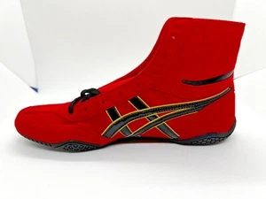 asics Boxing Wrestling Shoes Red Black Line Gold 1083A001 EX-EO NEW TWR900 - Picture 1 of 16