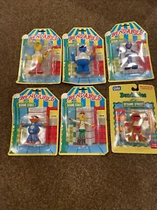 NIP vintage 90s SESAME STREET BENDABLES COMPLETE SET OF 6 - Picture 1 of 11