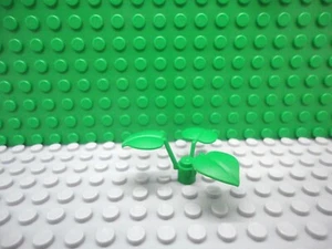 Lego 1 Green 1x1 with 3 large leaves plant flower NEW - Picture 1 of 2