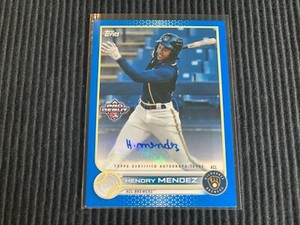2022 TOPPS PRO DEBUT #PD128 HENDRY MENDEZ *BLUE BORDER AUTO #81/150*  BREWERS
