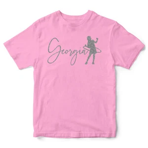 Silver Glitter Hula Hoop T Shirt Personalised Birthday Christmas Hooping Gift... - Picture 1 of 11