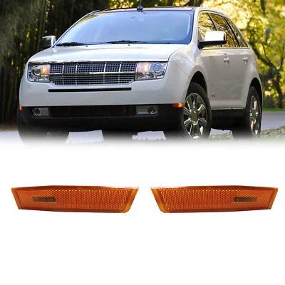 For 2007-2010 Lincoln MKX Front Bumper Side Marker Light Reflector Amber Lens Foto 1 de 4