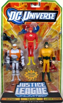 Justice League Unlimited pacote com 3 bonecos HEATWAVE THE FLASH MIRROR MASTER NOVO! - Imagem 1 de 2
