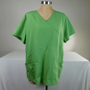 SB Scrubs Women Bright Aloe Green V-Neck Pullover Cinch Waist Pockets Size XL - Picture 1 of 8