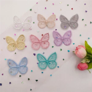 10-pack Assorted Fabric Butterfly Patch Badge Clothes Sew Craft Decors 4.5x3.5cm - Picture 1 of 7