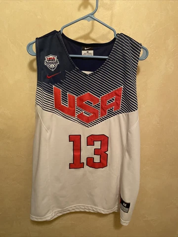 James Harden #13 USA Olympic Nike White/Navy Basketball Jersey With Harden Cards Cover
