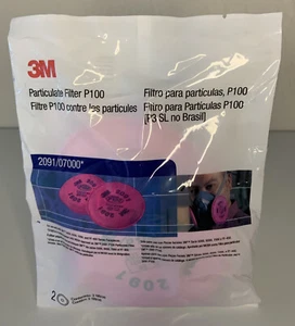 2 Per Pack 3M 2091 P100 Particulate Dust Reusable Replacement Filters Free Ship - Picture 1 of 3