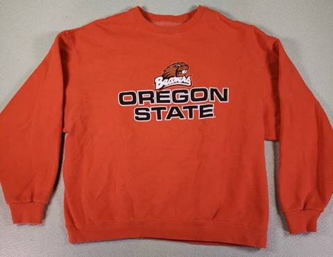 Fruit of the Loom Sweatshirt Mens X-Large XL Orange Cotton Oregon State Beavers Cover