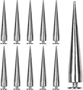 30PCS 40MM Spike and Studs Silver Cone Spikes Punk Bullet Large Leather Rivets S - Picture 1 of 12