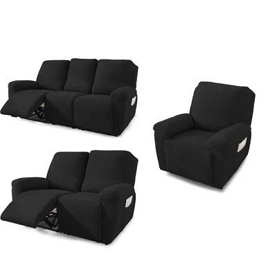 1/2/3 Seater Elastic Recliner Sofa Cover Non-slip Stretch Armchair Covers - Image 1 of 4