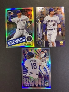2020 Topps Chrome & Optic Illusions - Keston Hiura Lot 3X - Milwaukee Brewers - Picture 1 of 1