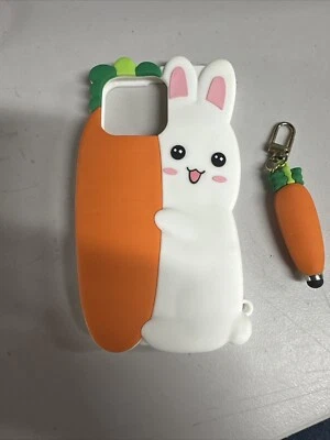 For iPhone 13 Pro Max Kawaii Cartoon Carrot Bunny Silicone Shockproof Phone Case - Image 1 of 4