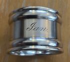 Vintage English Sterling Silver Napkin Ring 'Ian' name engraving, dated 1965