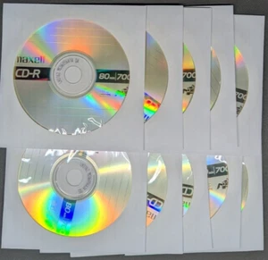 Maxell CD-R - 10 Blank Audio Music Data Recordable 80min 700MB Discs - Picture 1 of 3