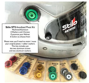 STILO ST5 Helmet Shield Pivot Kit Anodized Aluminum helmet shield screws YA0817 - Picture 1 of 10