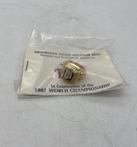 1987 Championship Minnesota Twins Baseball World Series Souvenir Ring new sealed Cover