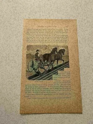 KP122) Sulkey Plough on Farm Corn in Kaw Valley Kansas Plains 1890 Engraving - Image 1 of 2