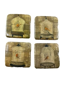 Albeua Stoneware Bird Rectangle Drink Coasters - Picture 1 of 4