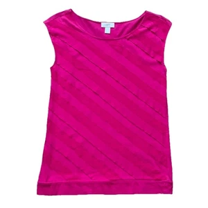 Pullover Ann Taylor Loft rosa con volantes delanteros sin mangas talla pequeña - Imagen 1 de 6