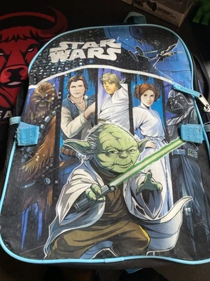 Mochila para niños Star Wars 18” azul negro rara Foto 1 de 3