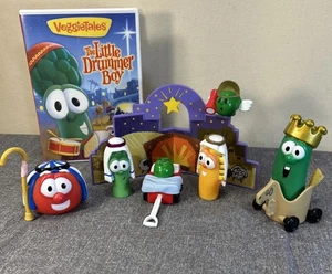 VTG Veggie Tales Christmas 2000 Nativity Scene Set 75121 Big Idea Mattel & DVD - Picture 1 of 9