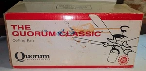 Vintage 1994 QUORUM CLASSIC 52" Antique Brass Fan W/ Duo Blades | 60525-4 Rare - Picture 1 of 23