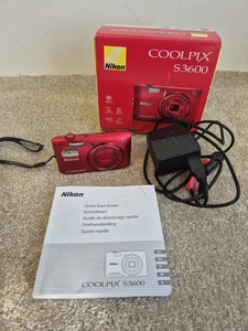 Nikon Coolpix S3600 Digital Compact Camera Working w/ Nikkor 8x Wide Zoom Lens - Picture 1 of 5