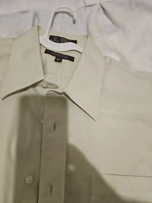 John W. Nordstrom 男式正装衬衫尺寸 33 领 15.5 浅黄色职业装 — 第 1/4 张图片
