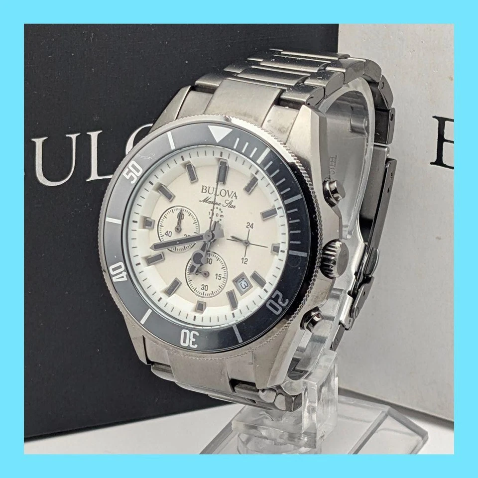 Reloj Hombre Bulova Marine Star Cronógrafo 98B205 Cuarzo Acero De Japón Foto 1 de 4