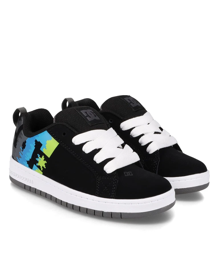 DC Niños Corte Graffik Zapatos de Skate Tenis de Skate Azul Negro Niños Foto 1 de 2