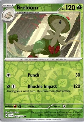 Breloom Reverse Holo Common SV05: Temporal Forces 007/162 Near Mint - Image 1 of 2
