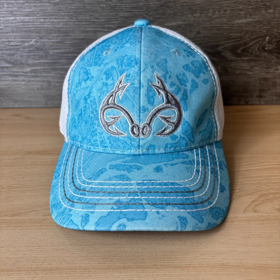 Realtree 钓鱼帽扣蓝色灰色迷彩性能可调节 — 第 1/4 张图片