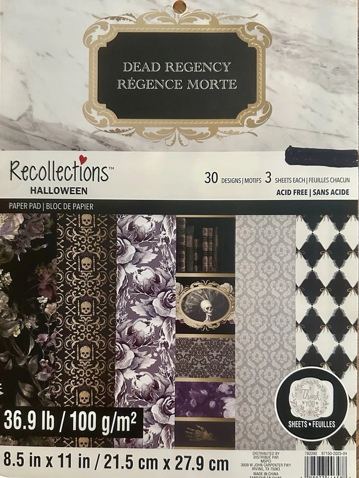 “DEAD REGENCY” SCRAPBOOKING / CRAFTS ~8.5 X 11~ 30 SHEETS~ BY RECOLLECTIONS - Image 1 of 4