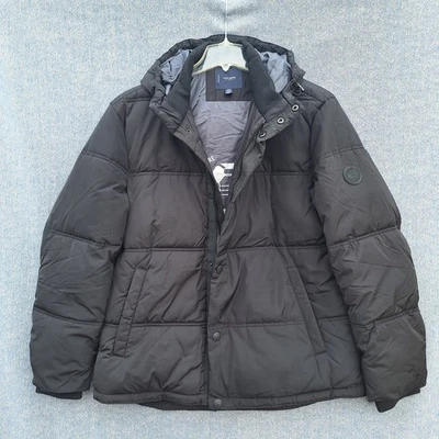 Chaqueta acolchada Lucky Brand para hombre TALLA L negra con capucha abrigo de invierno ligero Foto 1 de 4