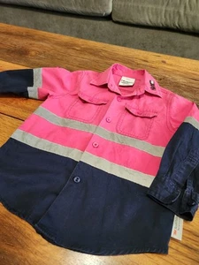 Children's Size 4 Reflective Hi Vis Safety Shirt Australian Mining - Picture 1 of 5