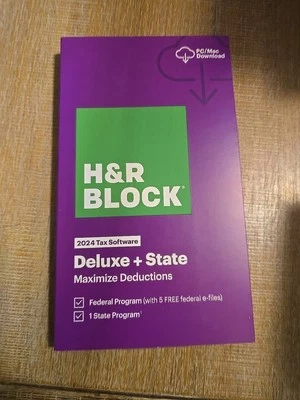 H&R Block Tax Software Deluxe and State 2024 PC/MAC Download  - Image 1 of 4