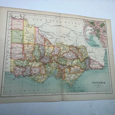 1910: Antique Map Of Victoria CS #82 Physical Atlas Antiquarian old gift - Image 1 of 4