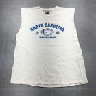 Vintage Nike North Carolina Ncaa White Blue Sleeveless T-Shirt Adult Size L *