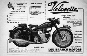 Originalanzeige Velocette MAC 350 Motorrad von 1951  - Bild 1 von 1